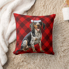 Bluetick Coonhound Dog Buffalo Plaid Kerstmis Kussen