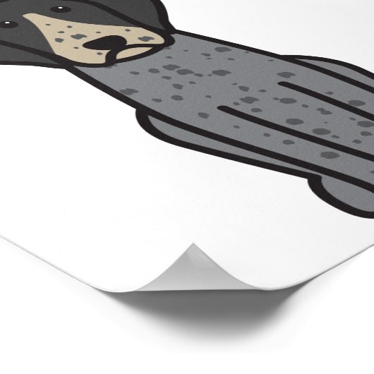 Bluetick Coonhound Dog Cartoon Poster (Hoek)