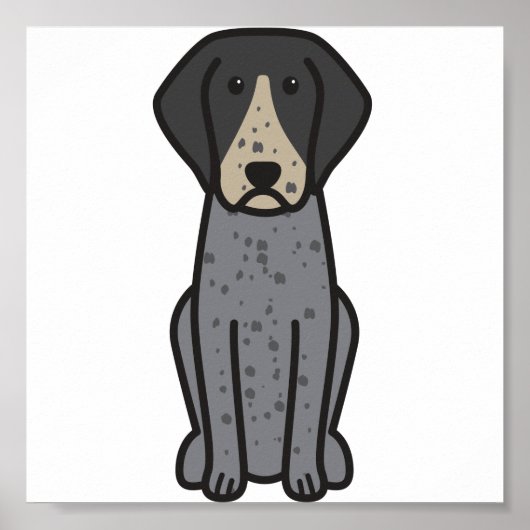 Bluetick Coonhound Dog Cartoon Poster (Voorkant)