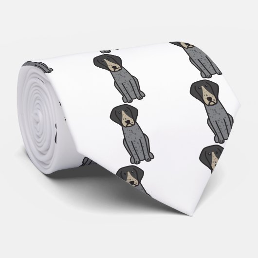 Bluetick Coonhound Dog Cartoon Stropdas (Opgerold)