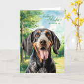 Bluetick Coonhound Dog Country Meadow Get Well Kaart (Gele Bloem)