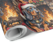 Bluetick Coonhound Dog Cozy Lodge Christmas Cadeaupapier (Rol Hoek)