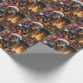 Bluetick Coonhound Dog Cozy Lodge Christmas Cadeaupapier (Hoek)