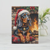 Bluetick Coonhound Dog Cozy Lodge Christmas Feestdagenkaart (Staand voorkant)