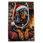 Bluetick Coonhound Dog Cozy Lodge Christmas Medium Cadeauzakje (Voorkant)
