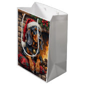 Bluetick Coonhound Dog Cozy Lodge Christmas Medium Cadeauzakje (Achterkant Gekanteld)