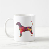 Bluetick Coonhound Dog Geometric Silhouette Koffiemok (Links)