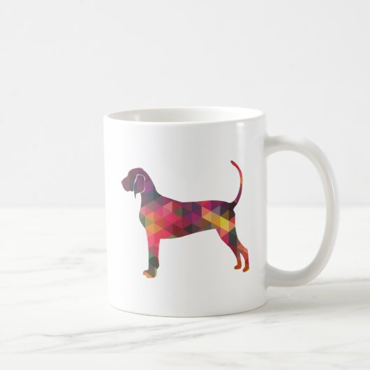 Bluetick Coonhound Dog Geometric Silhouette Koffiemok (Rechts)