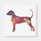 Bluetick Coonhound Dog Geometric Silhouette Magneet (Voorkant)