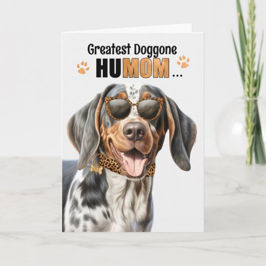 Bluetick Coonhound Dog Greatest HuMOM Moederdag Feestdagen Kaart (Voorkant)