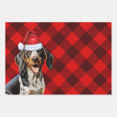 Bluetick Coonhound Dog Holiday Plaid Kerstmis Inpakpapier Vel (Voorkant 3)