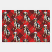 Bluetick Coonhound Dog Holiday Plaid Kerstmis Inpakpapier Vel (Voorkant 2)