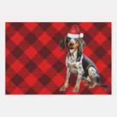 Bluetick Coonhound Dog Holiday Plaid Kerstmis Inpakpapier Vel (Voorkant)