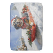 Bluetick Coonhound Dog in Sledge Christmas Badmat (Voorkant Verticaal)