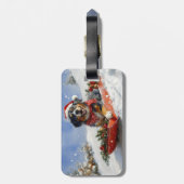 Bluetick Coonhound Dog in Sledge Christmas Bagagelabel (Achterkant verticaal)