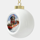 Bluetick Coonhound Dog in Sledge Christmas Keramische Bal Ornament (Rechts)