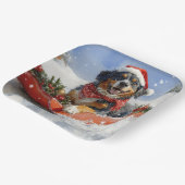 Bluetick Coonhound Dog in Sledge Christmas Papieren Bordje (Gebogen)