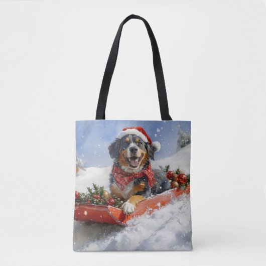 Bluetick Coonhound Dog in Sledge Christmas Tote Bag (Voorkant)