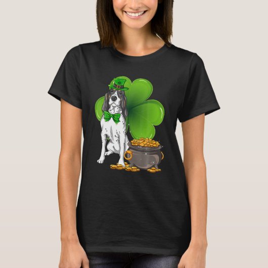 Bluetick Coonhound Dog Irish Leprechaun Saint St T-shirt (Voorkant)