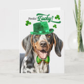 Bluetick Coonhound Dog Lucky St Patrick's Day Feestdagen Kaart (Voorkant)