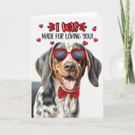Bluetick Coonhound Dog maakte liefde voor je Valen Feestdagen Kaart