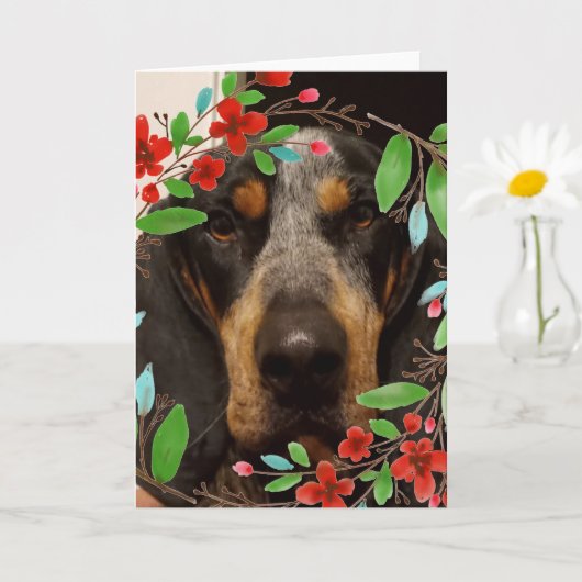 Bluetick Coonhound Dog/Pet Photo Kaart (Kleine Plant)