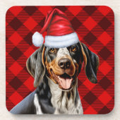 Bluetick Coonhound Dog Red Buffalo Holiday Plaid Bier Onderzetter (Voorkant)