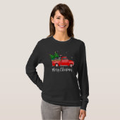 Bluetick Coonhound Dog Riding Red Truck Christmas T-shirt (Voorkant volledig)