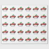 Bluetick Coonhound Dog rijdend kerstwagen Cadeaupapier (Vlak)