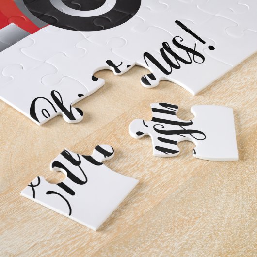 Bluetick Coonhound Dog rijdend kerstwagen Legpuzzel (Zijkant)