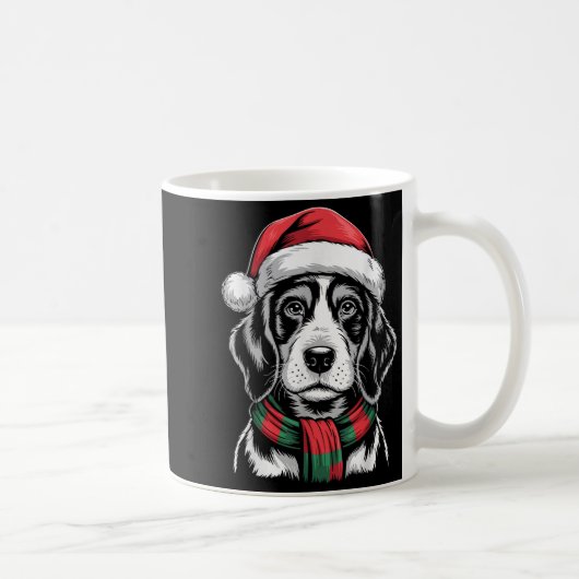 Bluetick Coonhound Dog Santa Hat F Christmas Costu Koffiemok (Rechts)