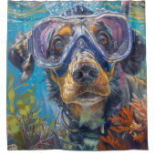 Bluetick Coonhound Dog Scuba Duiken Onderwater Douchegordijn (Voorkant)