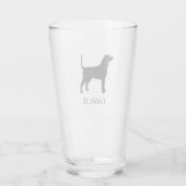 Bluetick Coonhound Dog Silhouette gepersonaliseerd Glas (Achterkant)
