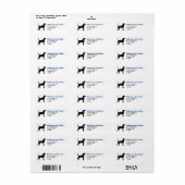 Bluetick Coonhound Dog Silhouette Return-adres Etiket (Full Sheet)