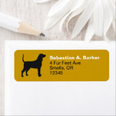 Bluetick Coonhound Dog Silhouette Return-adres Etiket (Insitu)