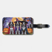 Bluetick Coonhound Dogs Pumpkin Halloween Grappig Bagagelabel (Achterkant horizontaal)