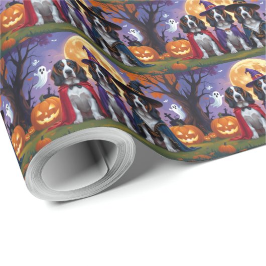 Bluetick Coonhound Dogs Pumpkin Halloween Grappig Cadeaupapier (Rol Hoek)