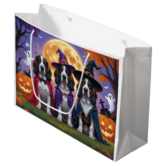 Bluetick Coonhound Dogs Pumpkin Halloween Grappig Groot Cadeauzakje (Voorkant Gekanteld)