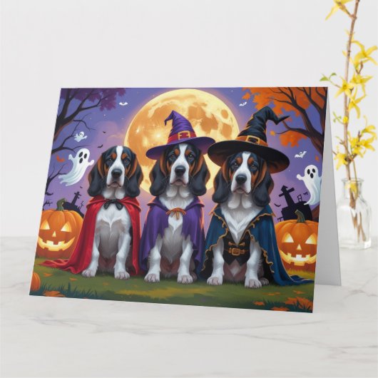 Bluetick Coonhound Dogs Pumpkin Halloween Grappig Kaart (Gele Bloem)