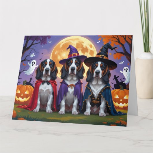 Bluetick Coonhound Dogs Pumpkin Halloween Grappig Kaart (Voorkant)
