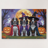Bluetick Coonhound Dogs Pumpkin Halloween Grappig Legpuzzel (Horizontaal)