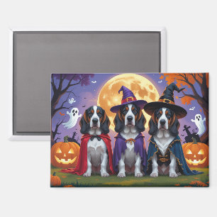 Bluetick Coonhound Dogs Pumpkin Halloween Grappig Magneet