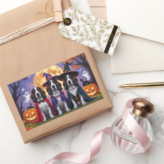 Bluetick Coonhound Dogs Pumpkin Halloween Grappig Rechthoekige Sticker (Geschenken)