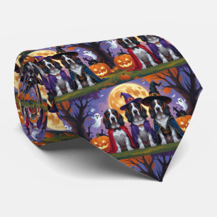 Bluetick Coonhound Dogs Pumpkin Halloween Grappig Stropdas