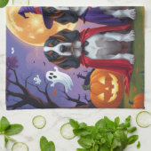 Bluetick Coonhound Dogs Pumpkin Halloween Grappig Theedoek (Gevouwen)