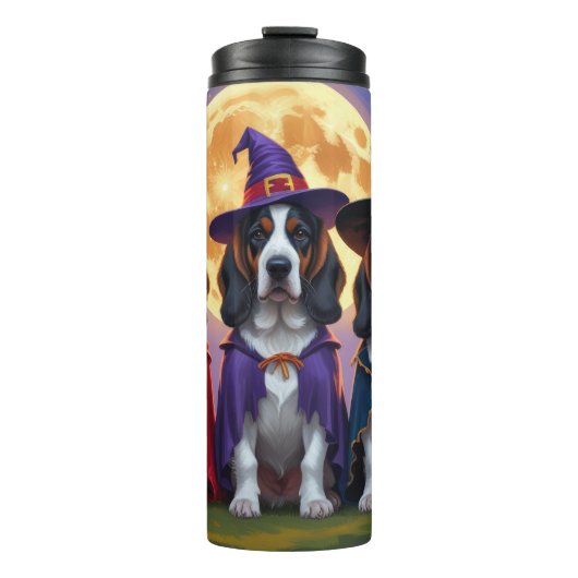 Bluetick Coonhound Dogs Pumpkin Halloween Grappig Thermosbeker (Voorkant)