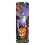Bluetick Coonhound Dogs Pumpkin Halloween Grappig Thermosbeker (Achterkant)
