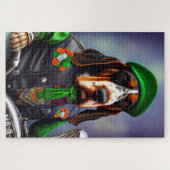 Bluetick Coonhound Driving Bike St. Patrick's Day Legpuzzel (Horizontaal)