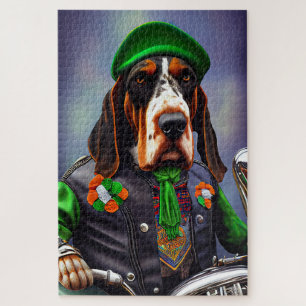 Bluetick Coonhound Driving Bike St. Patrick's Day Legpuzzel