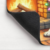 Bluetick Coonhound Fireplace with Christmas Lights Muismat (Hoek)